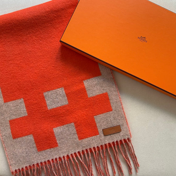 muffler cashmere 頸巾 (Casaque Saut de Haie) Orange