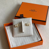 mini pop h earrings blanc x gold