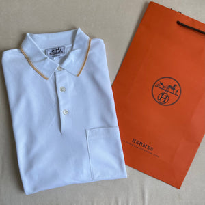 男裝Polo Tee Piqures Sellier blanc (Size L)