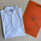 男裝Polo Tee Piqures Sellier blanc (Size L)