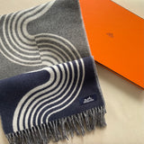 muffler cashmere 頸巾 (Casaque Vague) Gris