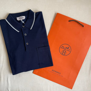 男裝Polo Tee Piqures Sellier Marine (Size L)