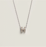 📤mini pop h necklace Marron Glace x Sliver