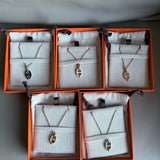 📤Mini Maillon pendant Blanc x rosegold
