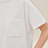 女裝Tee " Embroidered pocket tunic" top t-shirt"  (Size 36)