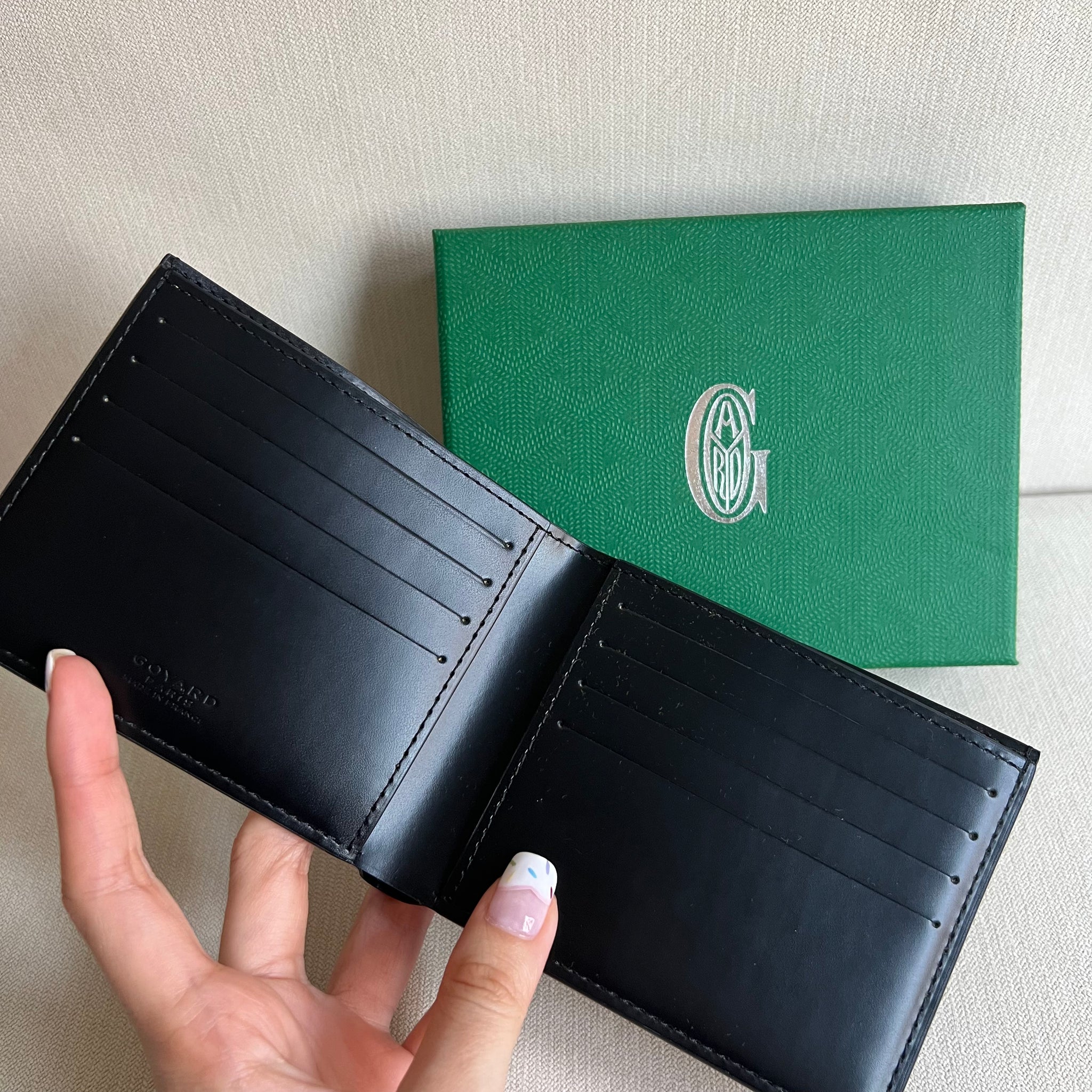 GOYARD Goyardine Bi-Fold Victoire PM Wallet Black 1246581