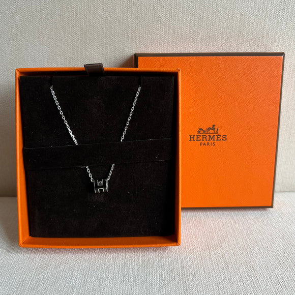 Hermes mini pop h necklace Noir x Sliver