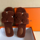 Hermes Teddy Oran Sandal H拖鞋 毛毛 (Size 38.5)