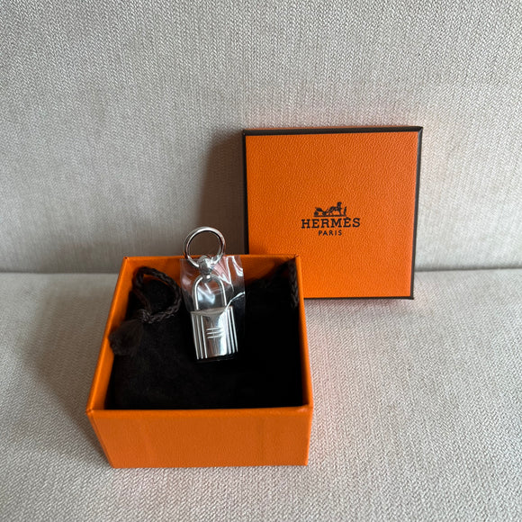 Hermes Mini Charms Cadenas Twilly Ring sliver🐻