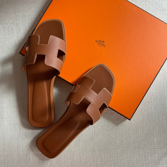 Hermes Oran Sandal H拖鞋 Gold (Size 38)